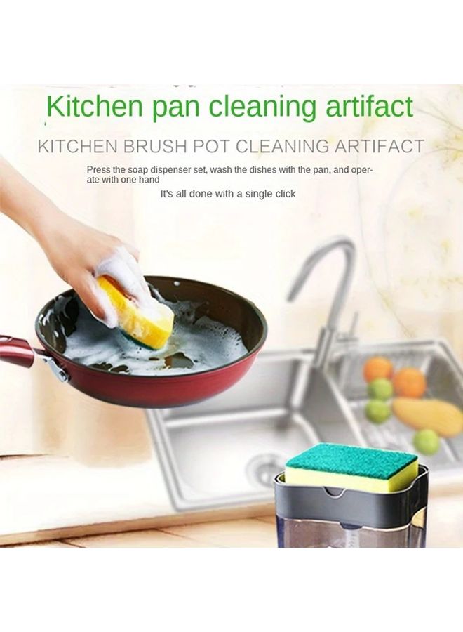 صندوق الضغط الأبيض التلقائي لسائل غسيل الصحون مع إسفنجة مستلزمات التنظيف - Image 5